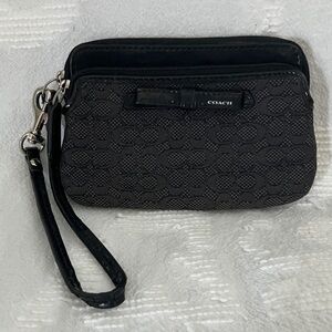 Vintage Coach Signature Black Wristlet Clutch